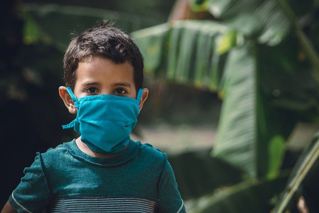 boy wearing facemask