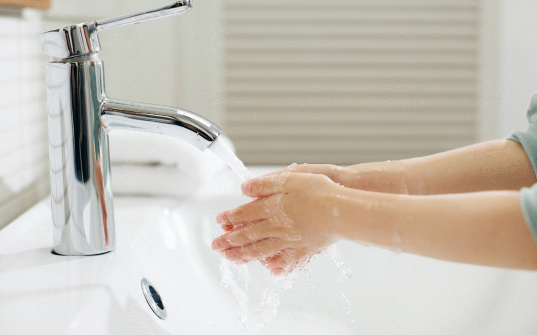 Child washing hands